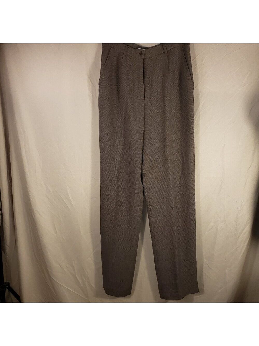 Women's Garfield & Marks Textured Checked Brown Trousers - 8